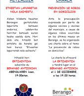 Charla en Berango sobre prevención de robos por la Ertzaintza